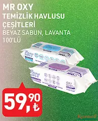 MR. OXY TEMİZLİK HAVLUSU ÇEŞİTLERİ 100'LÜ